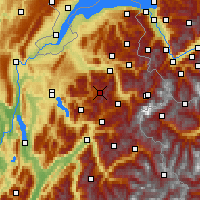 Nearby Forecast Locations - Le Grand-Bornand - Mapa