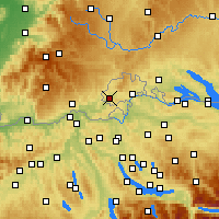 Nearby Forecast Locations - Hallau - Mapa