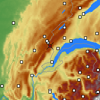 Nearby Forecast Locations - La Dôle - Mapa