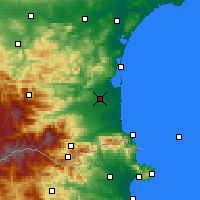Nearby Forecast Locations - Perpignan - Mapa