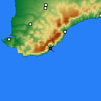 Nearby Forecast Locations - Jalta - Mapa