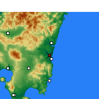 Nearby Forecast Locations - Mijazaki - Mapa