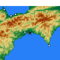 Nearby Forecast Locations - Kōchi (Letiště) - Mapa