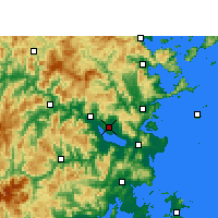 Nearby Forecast Locations - Fu-čou - Mapa