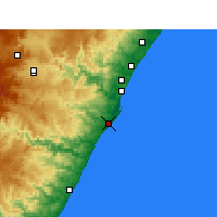 Nearby Forecast Locations - Durban - Mapa