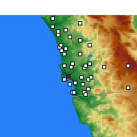Nearby Forecast Locations - San Diego - Mapa