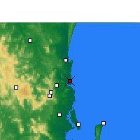 Nearby Forecast Locations - Sunshine Coast (Letiště) - Mapa