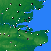 Nearby Forecast Locations - Southend-on-Sea - Mapa