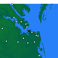 Nearby Forecast Locations - Norfolk - Mapa
