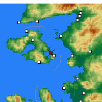 Nearby Forecast Locations - Mytiléna - Mapa