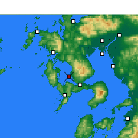 Nearby Forecast Locations - Nagasaki (Letiště) - Mapa