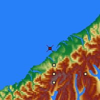 Nearby Forecast Locations - Ōkārito - Mapa