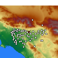 Nearby Forecast Locations - Upland - Mapa
