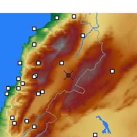 Nearby Forecast Locations - Baalbek - Mapa