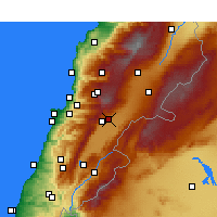 Nearby Forecast Locations - Zahlé - Mapa