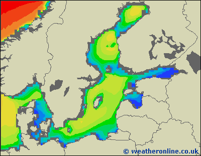Baltic Sea SE - Výška vln - Po, 26 01, 19:00 SEČ