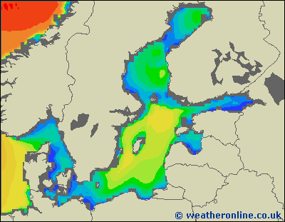 Baltic Sea SE - Výška vln - Út, 27 01, 01:00 SEČ