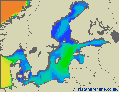 Baltic Sea SE - Výška vln - Út, 27 01, 19:00 SEČ