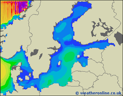 Baltic Sea SE - Výška vln - Ne, 19 04, 02:00 SELČ