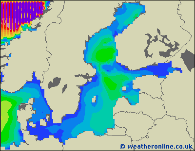 Baltic Sea SE - Výška vln - Ne, 19 04, 14:00 SELČ
