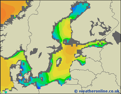 Baltic Sea SE - Výška vln - So, 28 11, 19:00 SEČ
