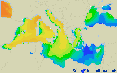 Balearic Islands - Výška vln - St, 10 02, 13:00 SEČ