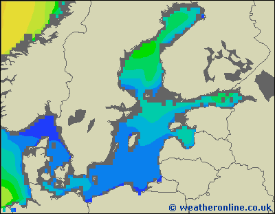 Baltic Sea SE - Výška vln - Ne, 14 02, 01:00 SEČ