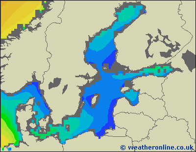 Baltic Sea SE - Výška vln - Ne, 14 02, 13:00 SEČ