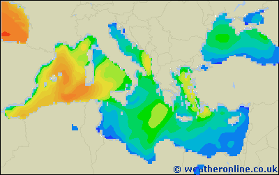 Ionian Sea - Výška vln - Po, 15 02, 13:00 SEČ