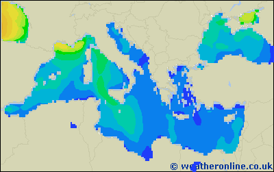 Ionian Sea - Výška vln - Ne, 23 10, 20:00 SELČ