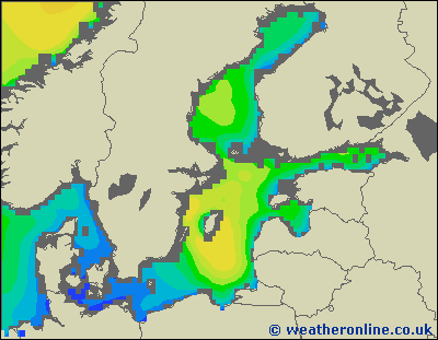 Baltic Sea SE - Výška vln - Po, 24 10, 08:00 SELČ