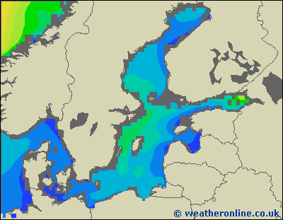 Baltic Sea SE - Výška vln - Út, 25 10, 20:00 SELČ