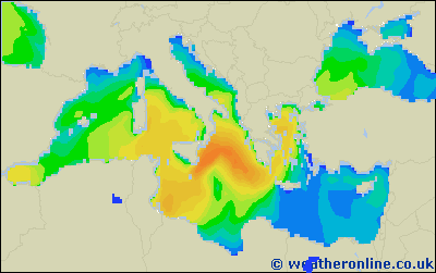 Balearic Islands - Výška vln - Pá, 28 10, 14:00 SELČ