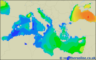 Ionian Sea - Výška vln - So, 03 12, 13:00 SEČ