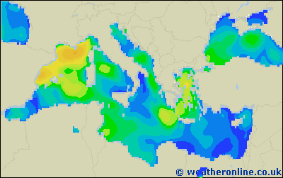 Balearic Islands - Výška vln - Pá, 20 01, 13:00 SEČ