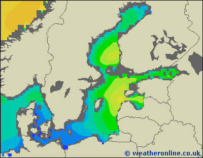 Baltic Sea SE - Výška vln - Po, 23 01, 19:00 SEČ