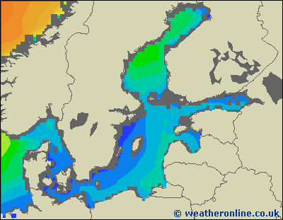 Baltic Sea SE - Výška vln - St, 25 01, 01:00 SEČ