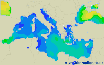 Balearic Islands - Výška vln - Čt, 23 02, 13:00 SEČ