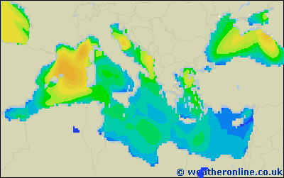 Balearic Islands - Výška vln - So, 25 02, 07:00 SEČ