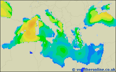 Balearic Islands - Výška vln - So, 25 02, 13:00 SEČ