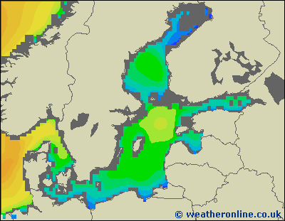 Baltic Sea SE - Výška vln - Út, 28 02, 19:00 SEČ
