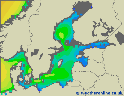 Baltic Sea SE - Výška vln - St, 01 03, 19:00 SEČ