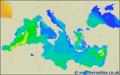 Balearic Islands - Výška vln - Čt, 23 03, 13:00 SEČ