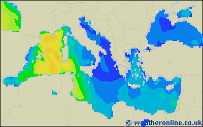 Balearic Islands - Výška vln - So, 25 03, 01:00 SEČ