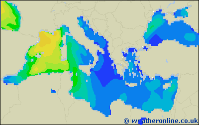 Ionian Sea - Výška vln - So, 25 03, 13:00 SEČ