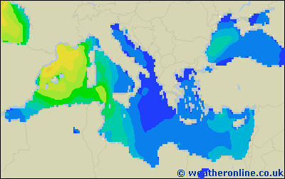 Ionian Sea - Výška vln - So, 25 03, 19:00 SEČ