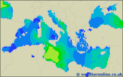 Balearic Islands - Výška vln - Út, 25 04, 14:00 SELČ