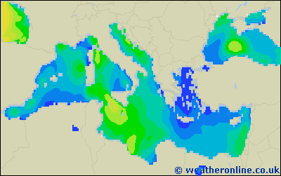 Balearic Islands - Výška vln - St, 26 04, 02:00 SELČ