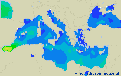 Balearic Islands - Výška vln - Čt, 25 05, 02:00 SELČ