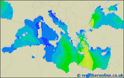 Balearic Islands - Výška vln - St, 16 08, 14:00 SELČ